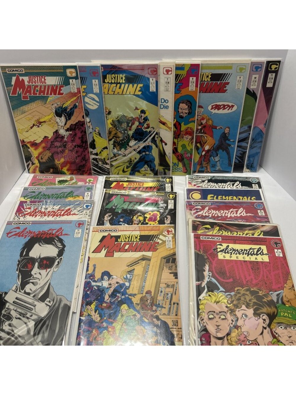 Justice Machine 1 2 3 8 10 11 Elementals Lot Comico Comic Book Lot Nice